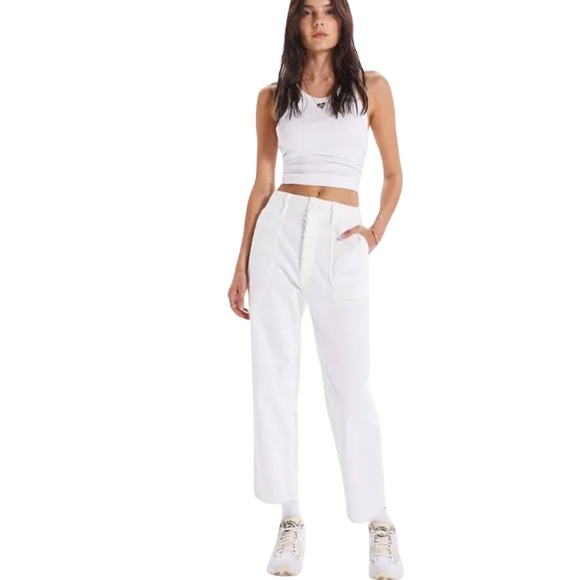 MOTHER Denim - MOTHER the Patch Pocket Private Ankle Jeans Fairest of them All White Size 29